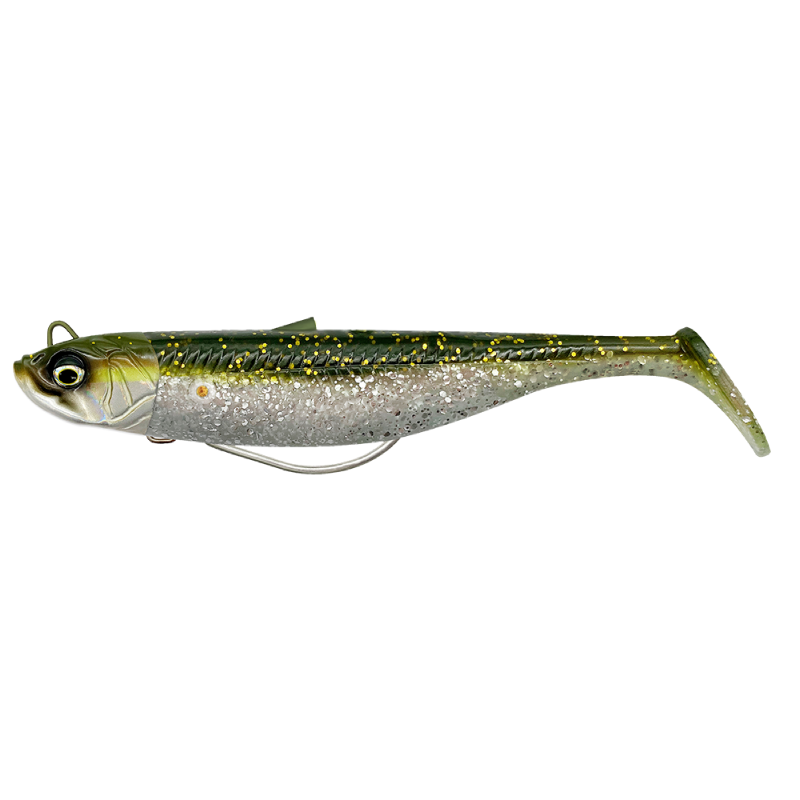Savage Gear Minnow Weedless 2+1 Soft Lure (12.5cm/Sinking/28g)(Green/Silver)