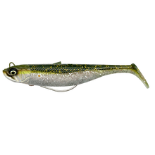 Load image into Gallery viewer, Savage Gear Minnow Weedless 2+1 Soft Lure (12.5cm/Sinking/28g)(Green/Silver)