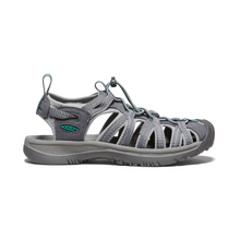 Load image into Gallery viewer, Keen Women&#39;s Whisper Closed Toe Sandals - WIDE FIT (Medium Grey/Peacock Green)
