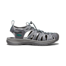 Load image into Gallery viewer, Keen Women's Whisper Closed Toe Sandals (Medium Grey/Peacock Green)