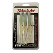 Load image into Gallery viewer, Sidewinder Sandeel Lure (6in/25g)(Super Holographic Pearl)(3 Pack)