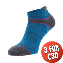 Load image into Gallery viewer, Silverpoint Unisex On The Move No Show Merino Blend Ankle Socks (Sea Foam Mele)