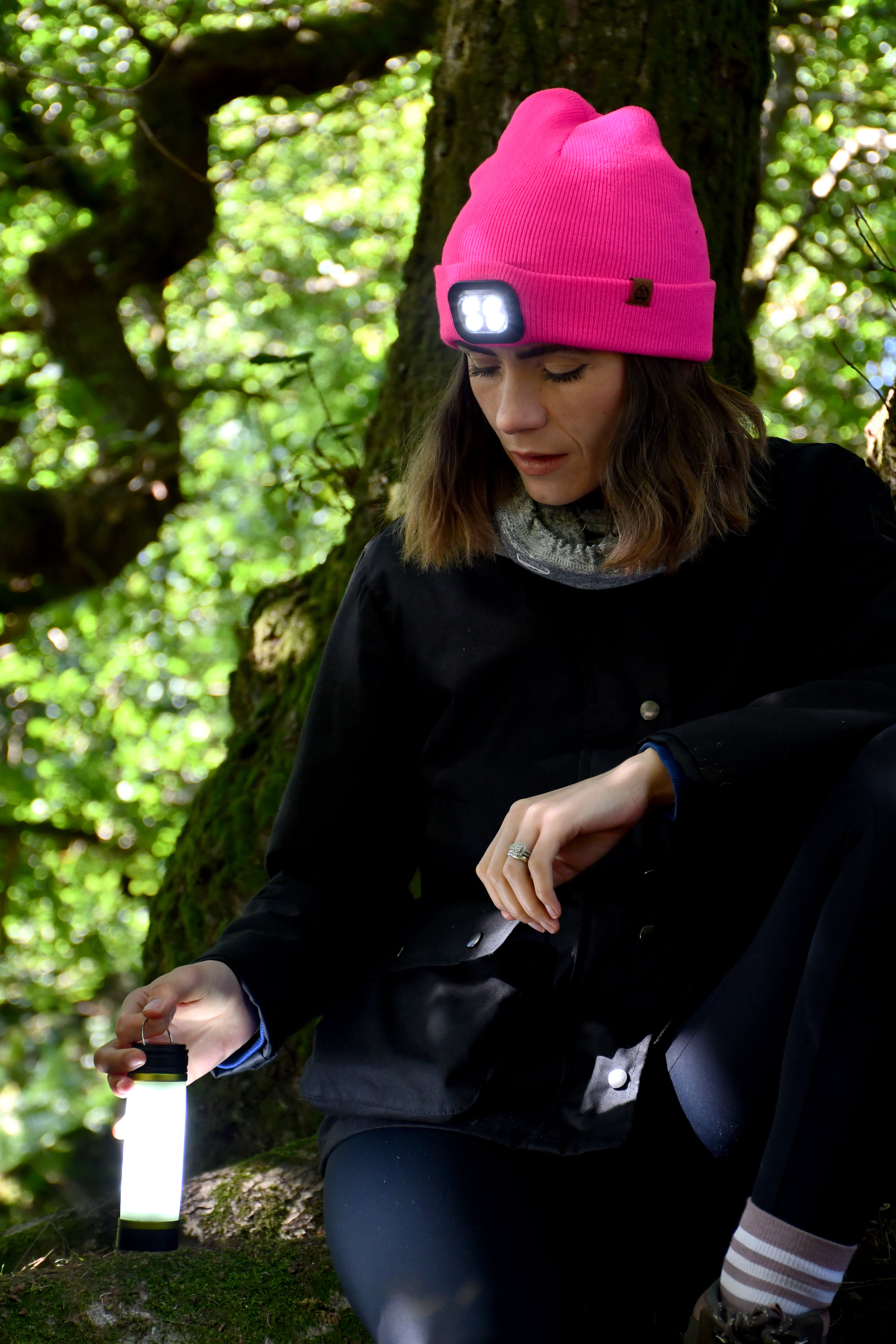 Six Peaks Unisex LED Lighted Beanie Hat (Pink)