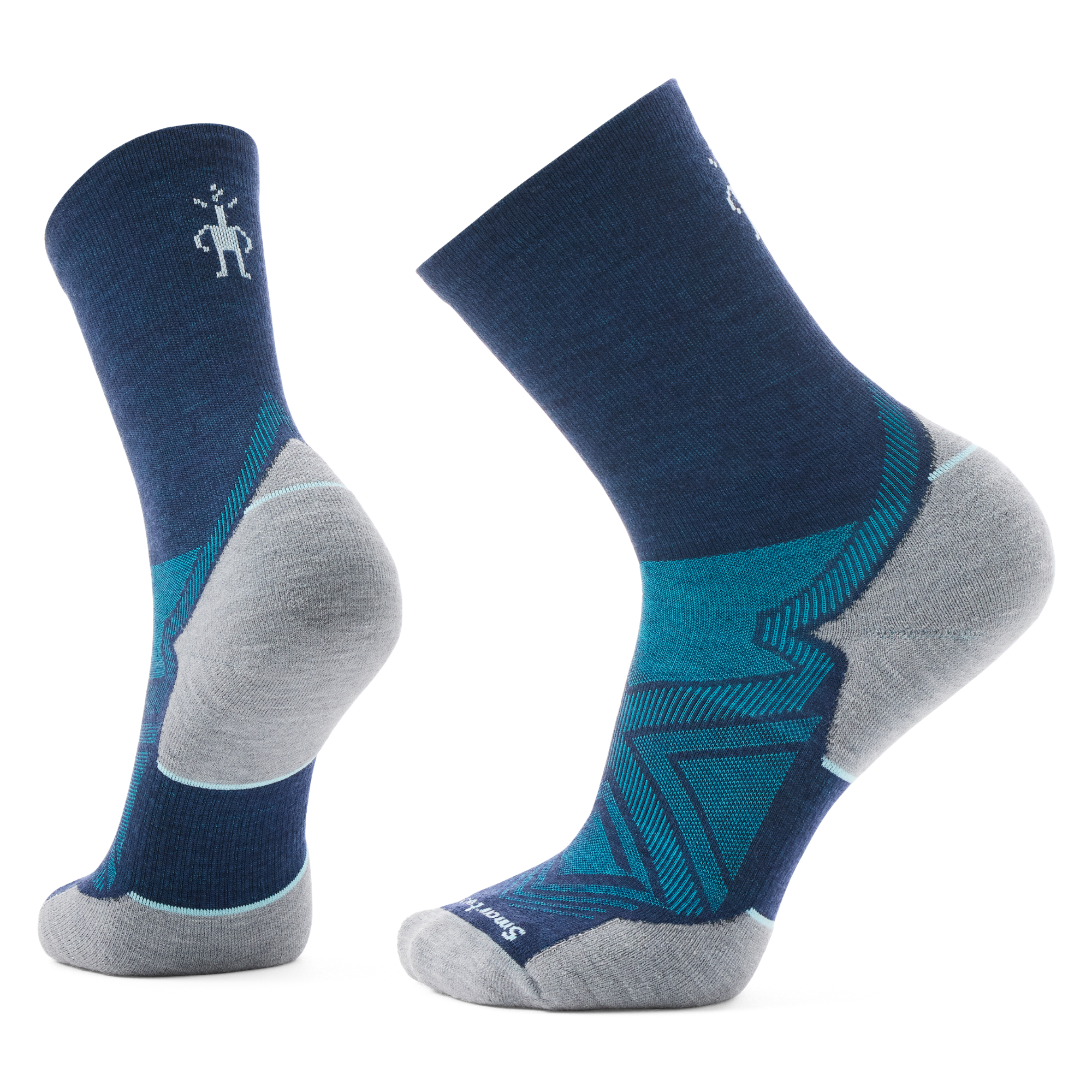 Smartwool Men's Targeted Cushion Merino Blend Mid Crew Run Socks (Deep Navy)