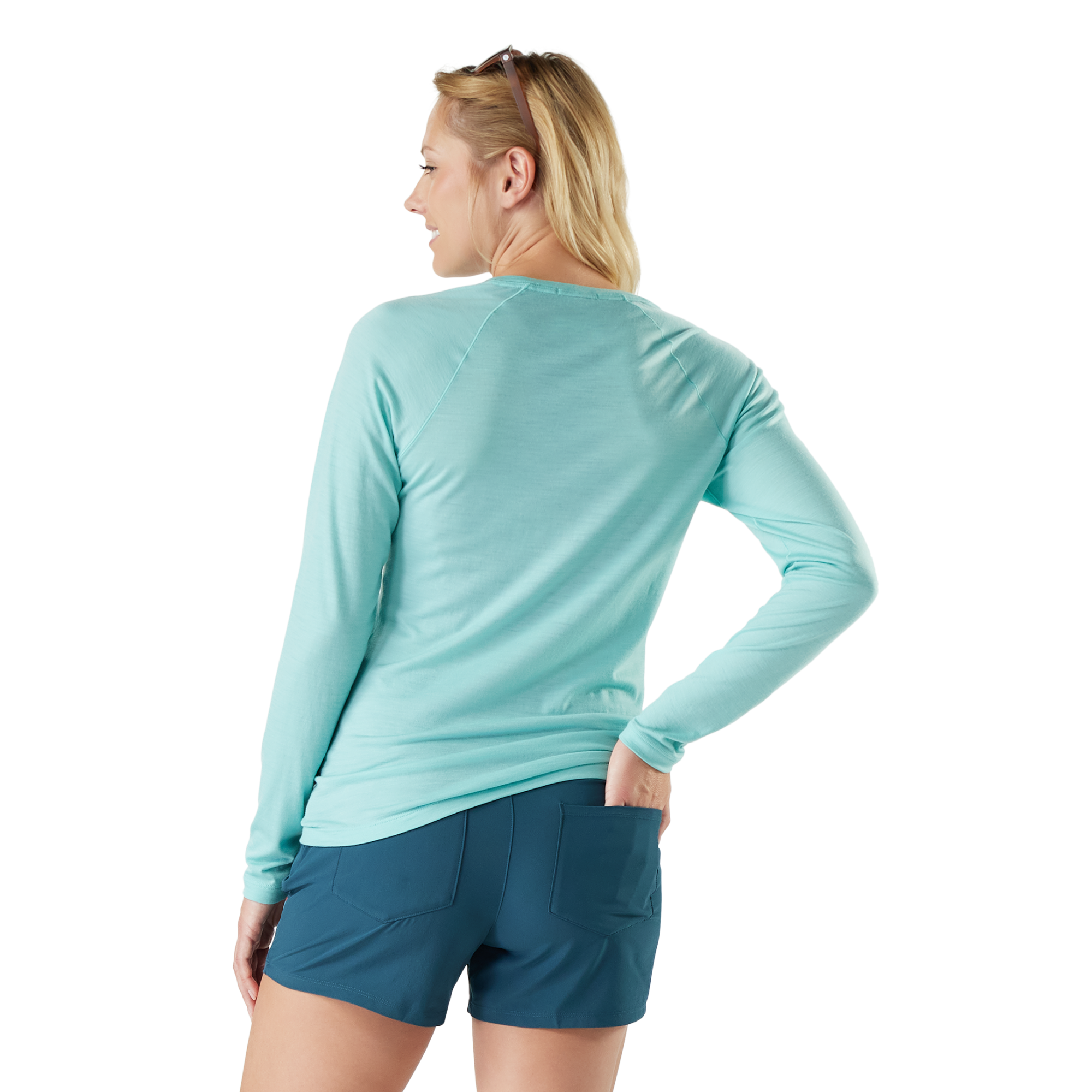 Smartwool Women's All Season Merino 150 Long Sleeve Base Layer Top (Boxed)(Pacific Blue)