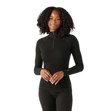 Load image into Gallery viewer, Smartwool Women&#39;s Classic Thermal Merino 250 Long Sleeve 1/4 Zip Base Layer Top (Black)
