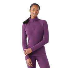 Load image into Gallery viewer, Smartwool Women&#39;s Classic Thermal Merino 250 Long Sleeve Quarter Zip Base Layer Top (Purple Iris Heather)
