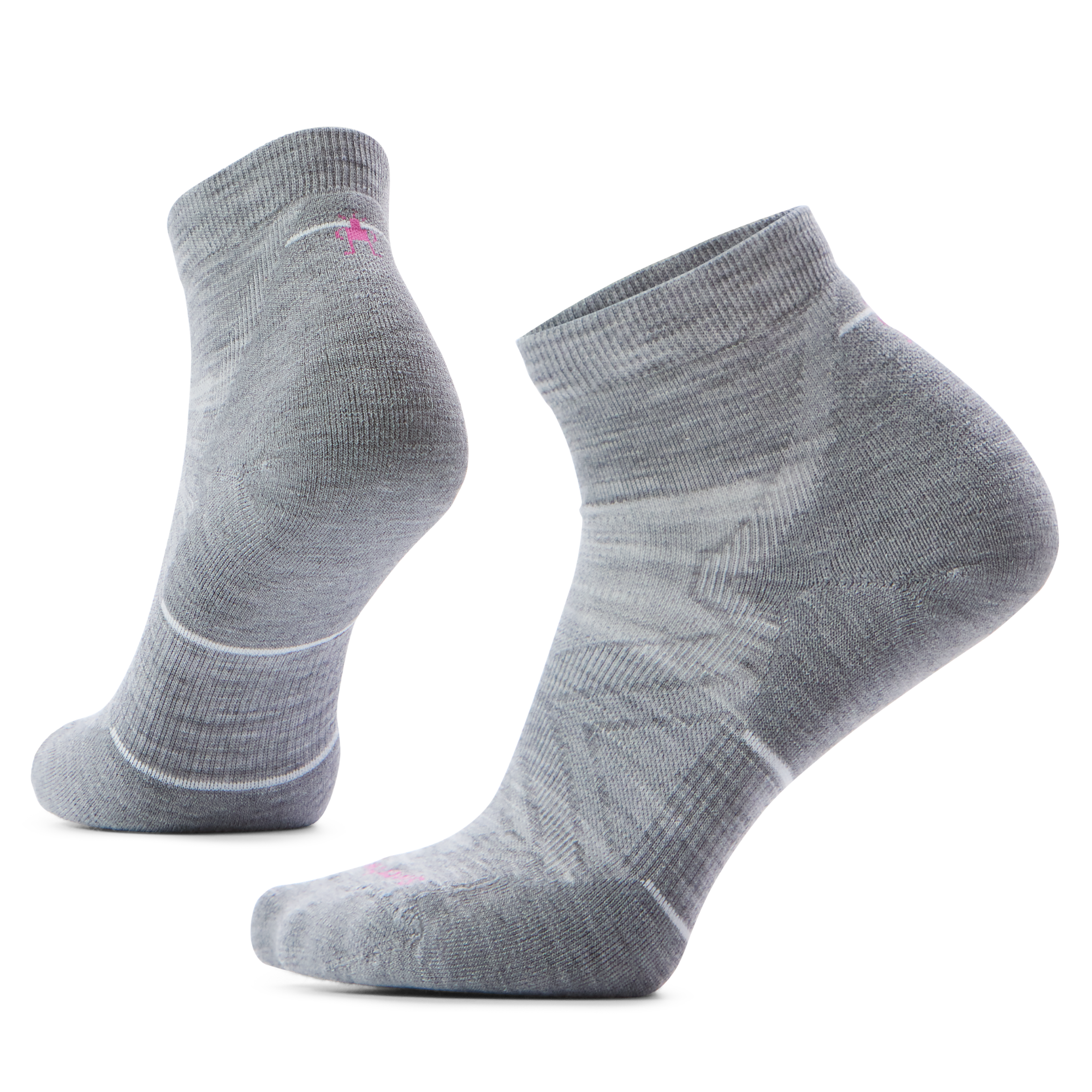 Smartwool Women's Targeted Cushion Merino Blend Ankle Run Socks (Light Grey/White)