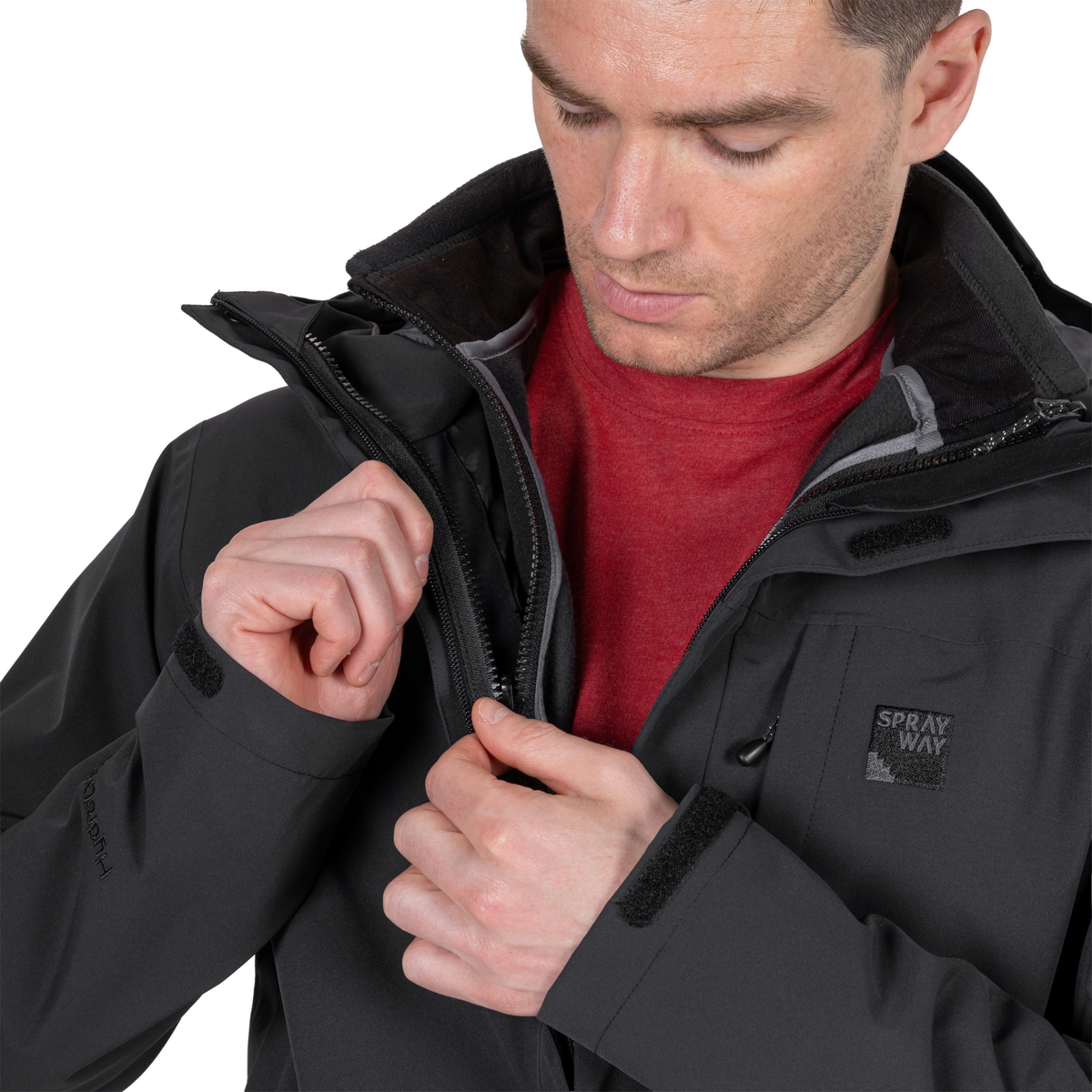 Sprayway Men's Santiago InterActive Full Zip Fleece Jacket SP-01006 Black SP-008854