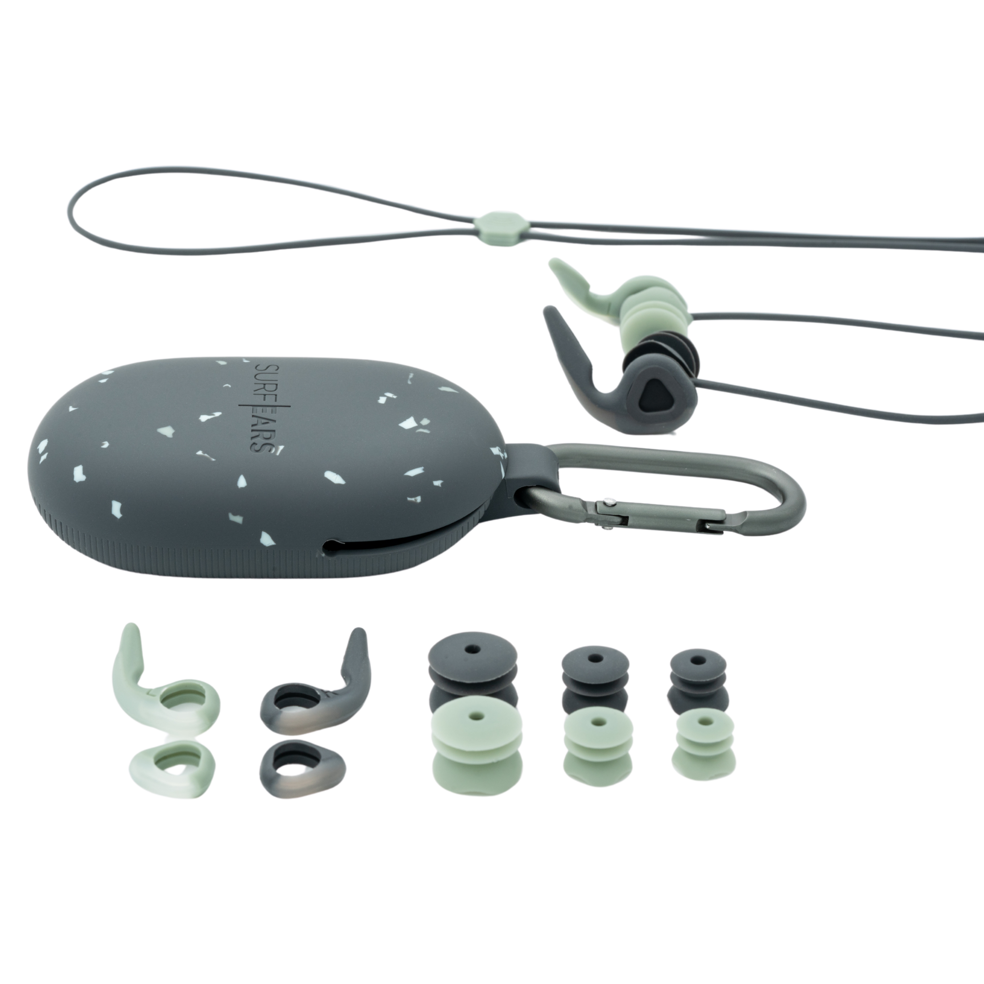 SurfEars Adult 4.0 Swim Watersports Earplugs (Black/Sage)