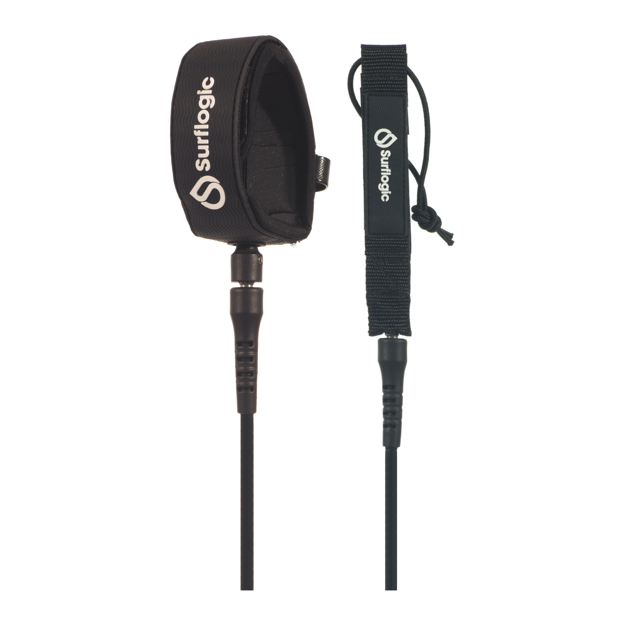 Surflogic 6ft Leash Pro Surf Ankle Leash (Black)