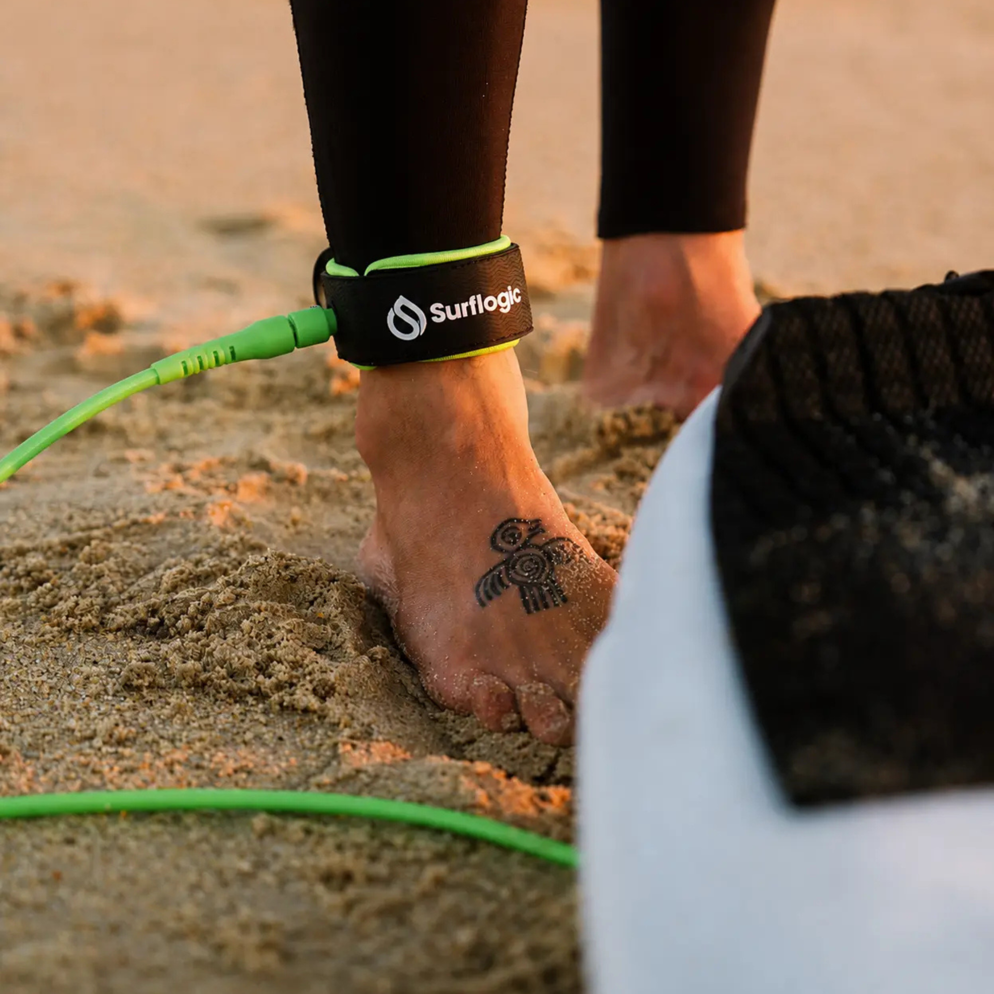 Surflogic 7ft Leash Pro Surf Ankle Leash (Lime)