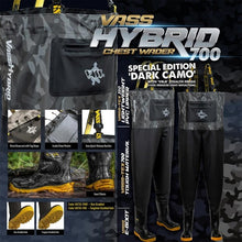 Load image into Gallery viewer, Vass Unisex Hybrid 700 Chest Waders (Dark Grey Camo)