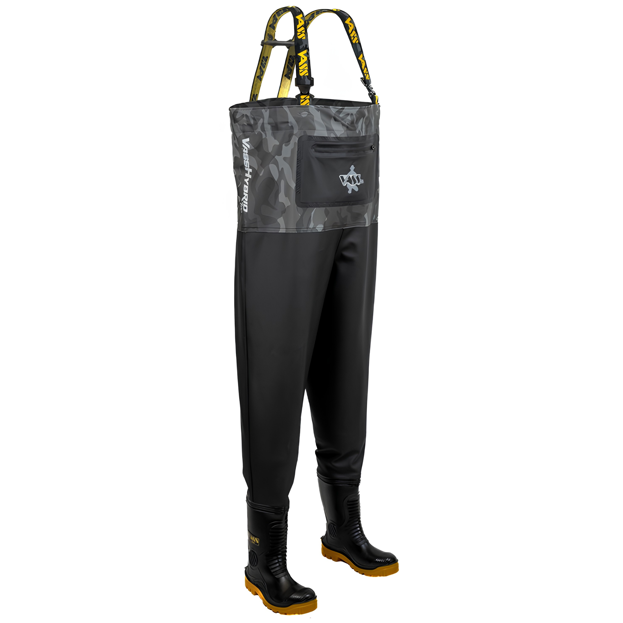 Vass Unisex Hybrid 700 Bootfoot Chest Waders (Dark Grey Camo)