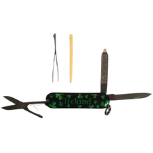 Load image into Gallery viewer, Victorinox Swiss Army Knife: Classic Collection (Black With Shamrocks)(7 Tools)