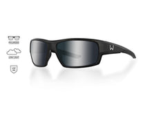 Load image into Gallery viewer, Westin W6 Sport 10 Polarized Sunglasses (Matte Black/Lens Base Brown/Lens Mirror Silver Flash/Anti-Reflex Blue)
