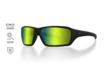 Load image into Gallery viewer, Westin W6 Sport 15 Polarized Sunglasses (Matte Black/Lens Base Green/Lens Mirror Green/Anti-Reflex Green)