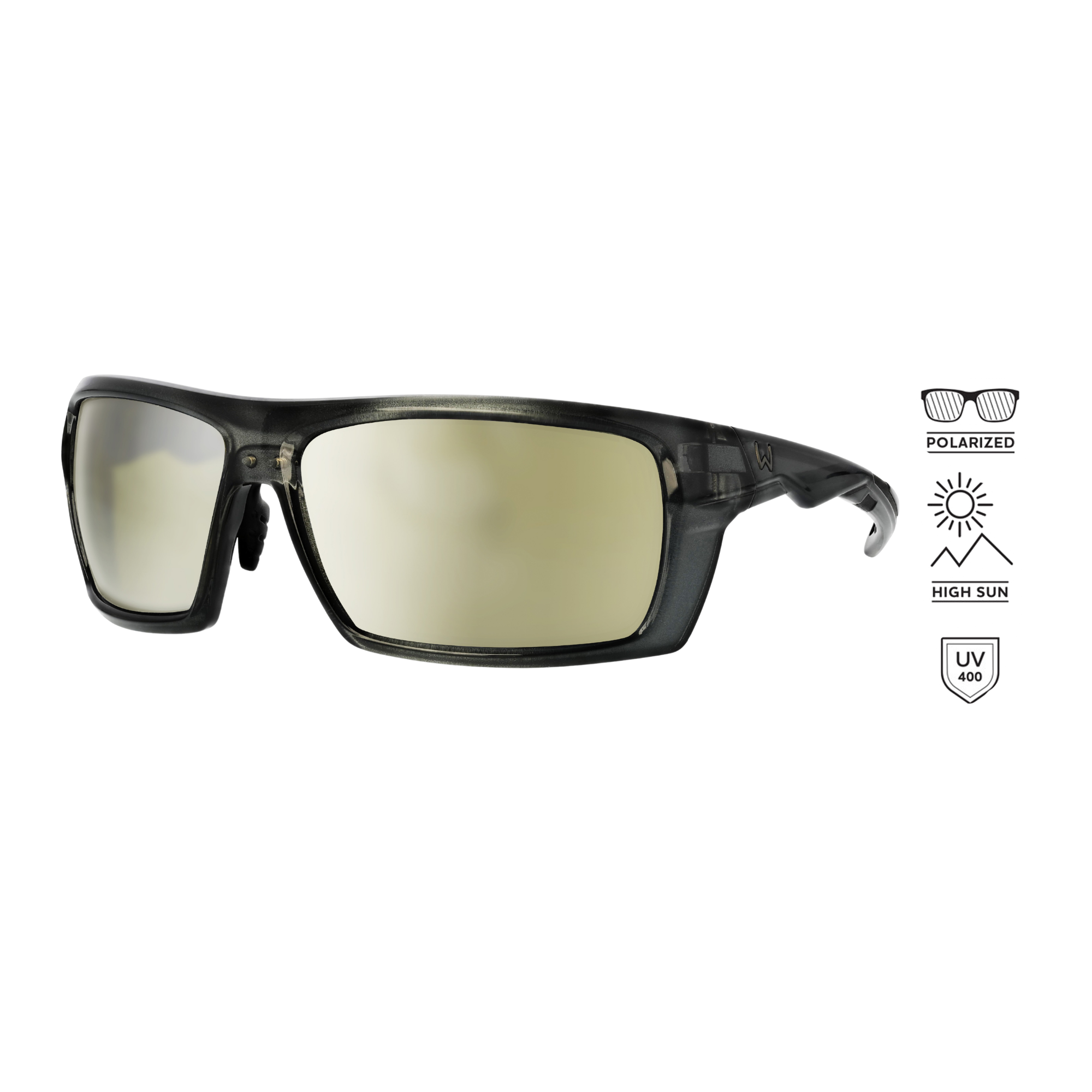 Westin W6 Sport 30 Polarized Sunglasses Liquid Grey Lens Base Brown Lens Mirror Silver Flash Anti-Reflex Blue K08-1314-OS3