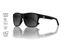 Load image into Gallery viewer, Westin W6 Street 200F Polarized Sunglasses (Matte Black/Lens Base Grey Blue/Anti-Reflex Purple)