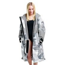 Load image into Gallery viewer, White Water Robes Unisex Hardshell Changing Robe - Adults (Artic Camo/Grey Lining)