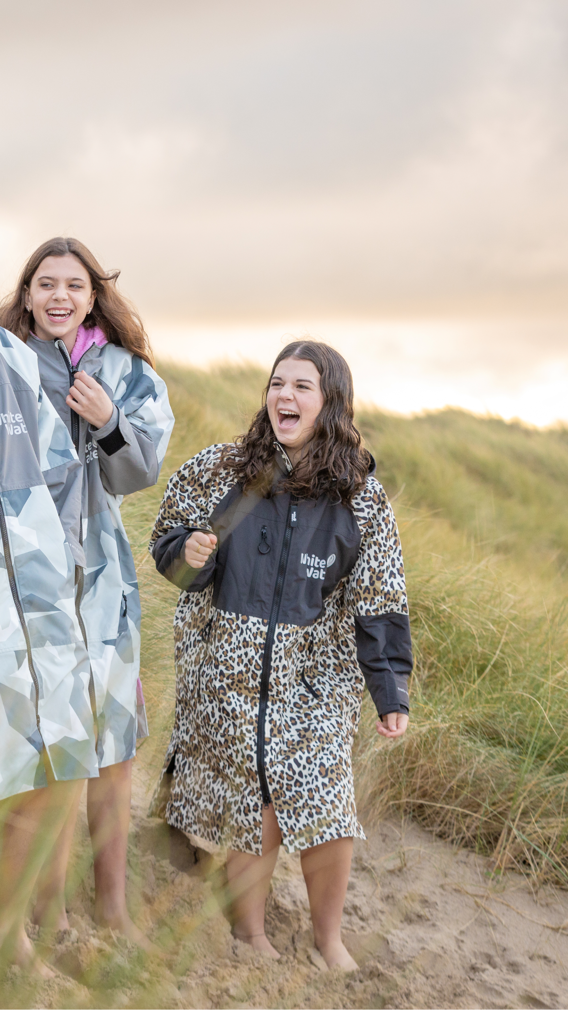 White Water Robes Unisex Hardshell Changing Robe - Adults (Leopard Print/Black Lining)