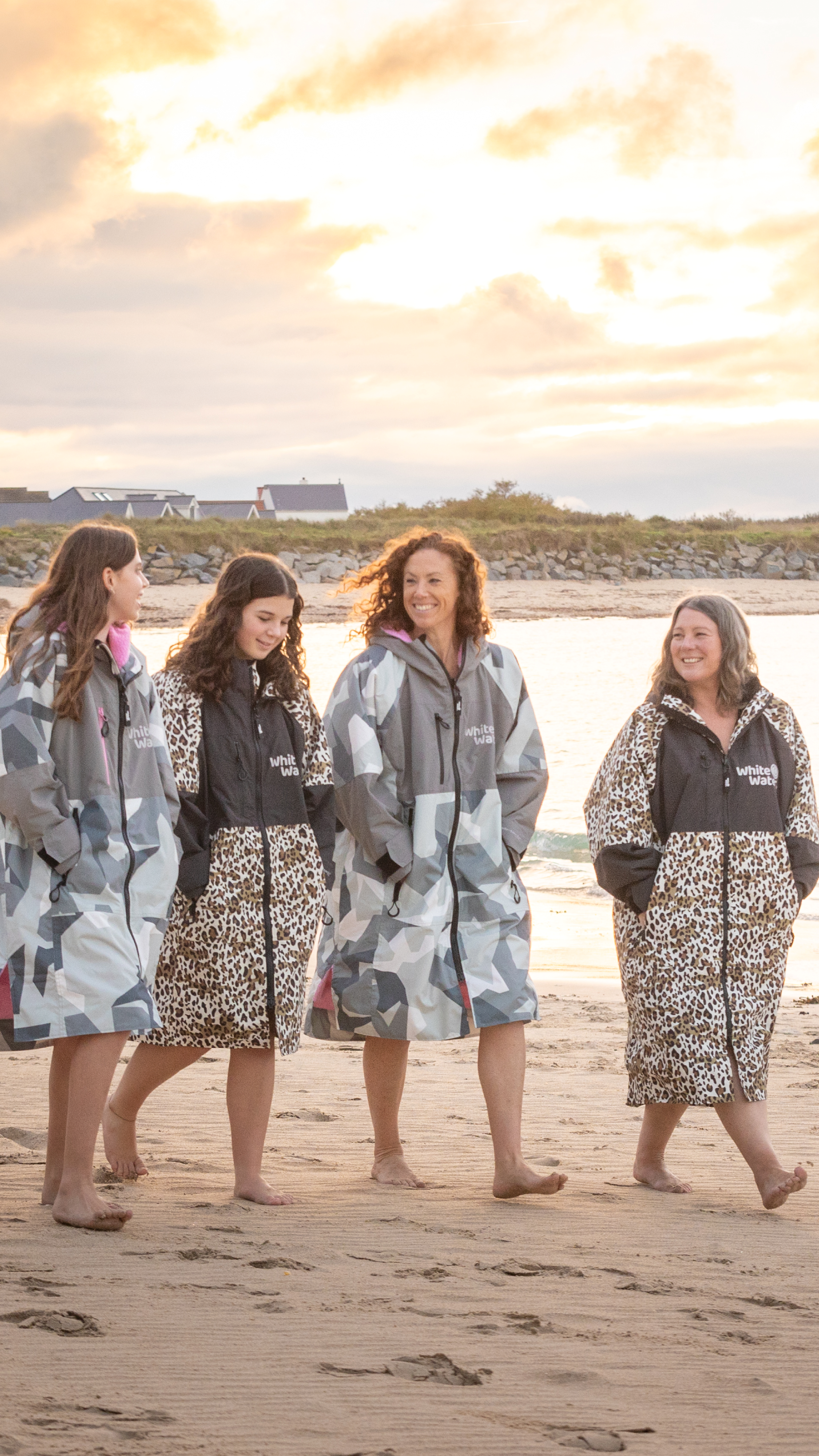 White Water Robes Unisex Hardshell Changing Robe - Adults (Leopard Print/Black Lining)