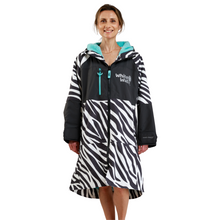 Load image into Gallery viewer, White Water Robes Unisex Hardshell Changing Robe - Adults (Zebra Print/Blue Lining)