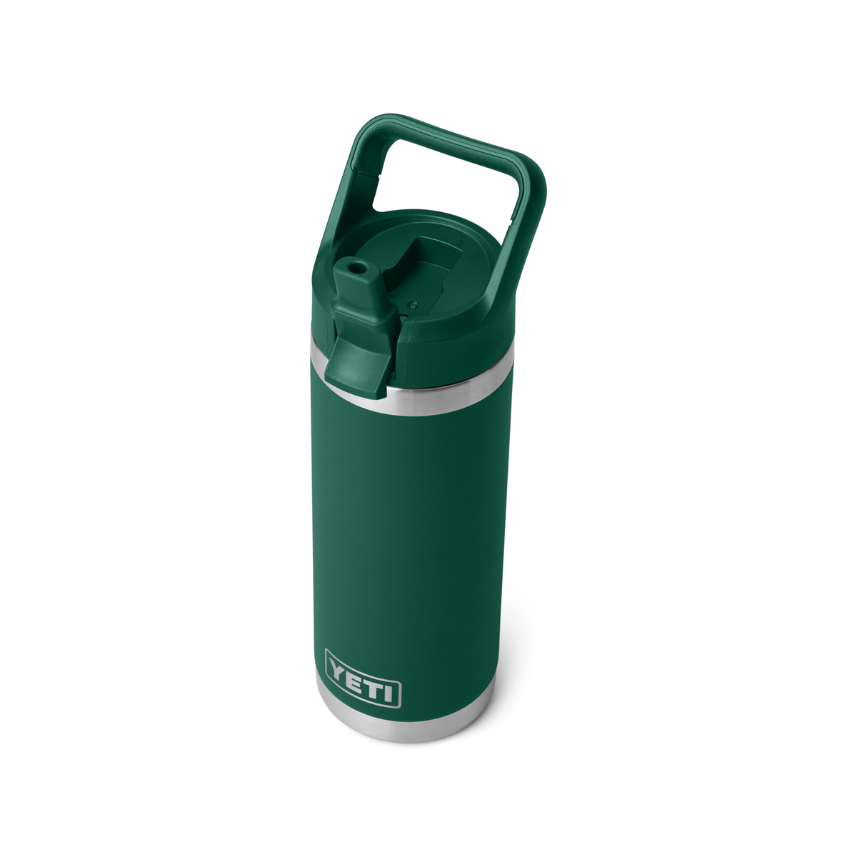 Yeti Rambler 18oz 532ml Insulated Bottle with Colour Matched Straw Cap Black Forest Green 70000004233 Yeti-RamblerStraw-18oz