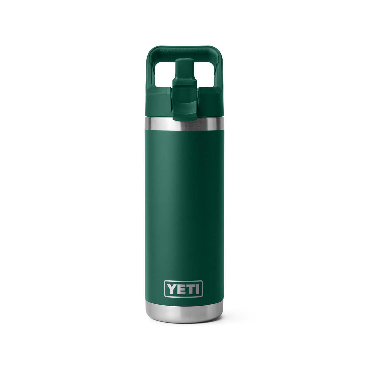 Yeti Rambler 18oz 532ml Insulated Bottle with Colour Matched Straw Cap Black Forest Green 70000004233 Yeti-RamblerStraw-18oz