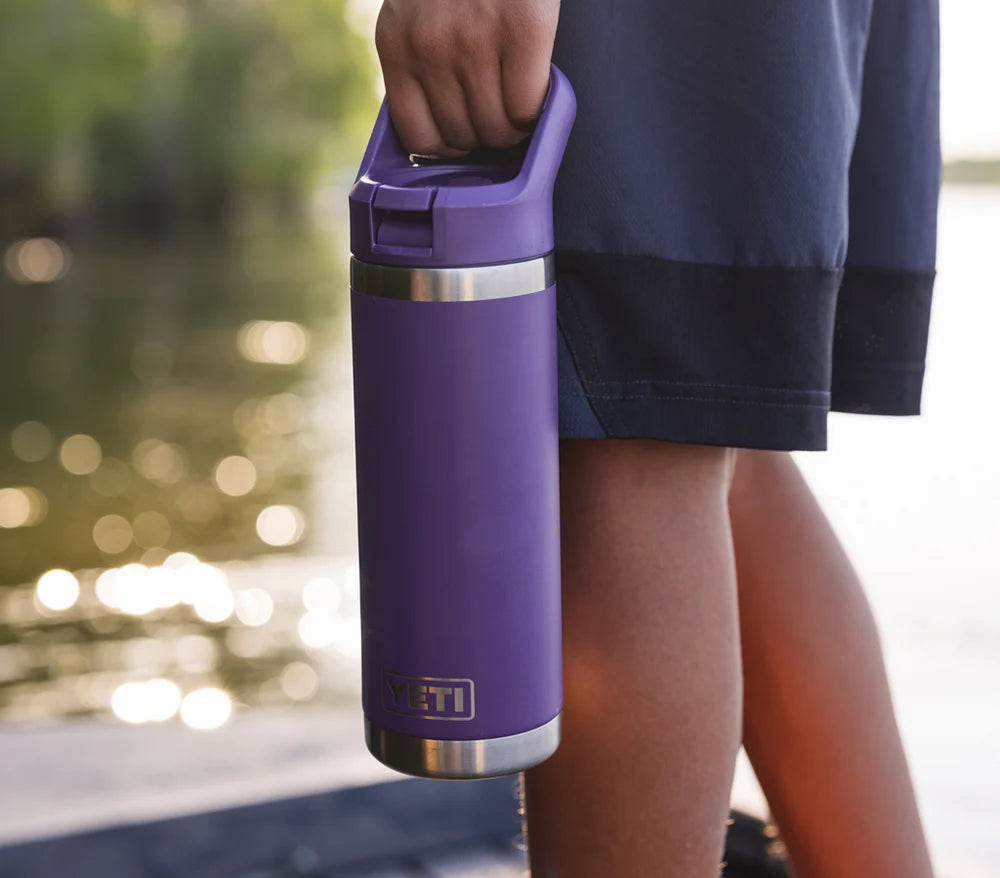 Yeti Rambler 18oz/532ml Insulated Bottle with Colour Straw Cap (Navy)