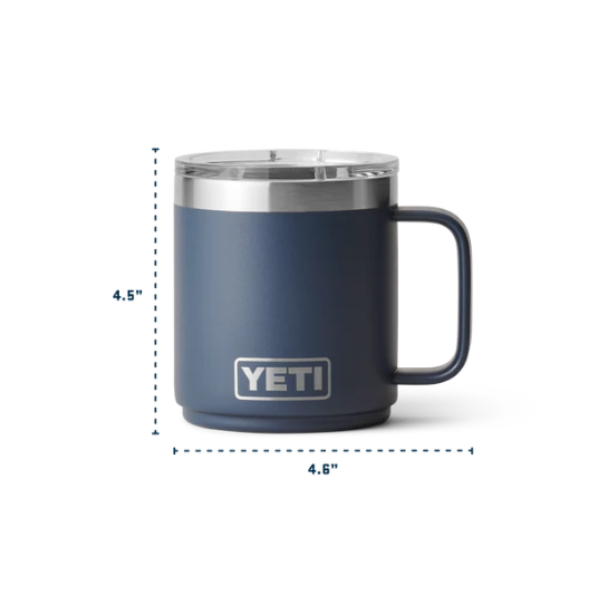 Yeti Rambler Ceramic Mug with Magslider Lid 10oz 295ml Yeti-RamblerMugCL-10oz Dimensions