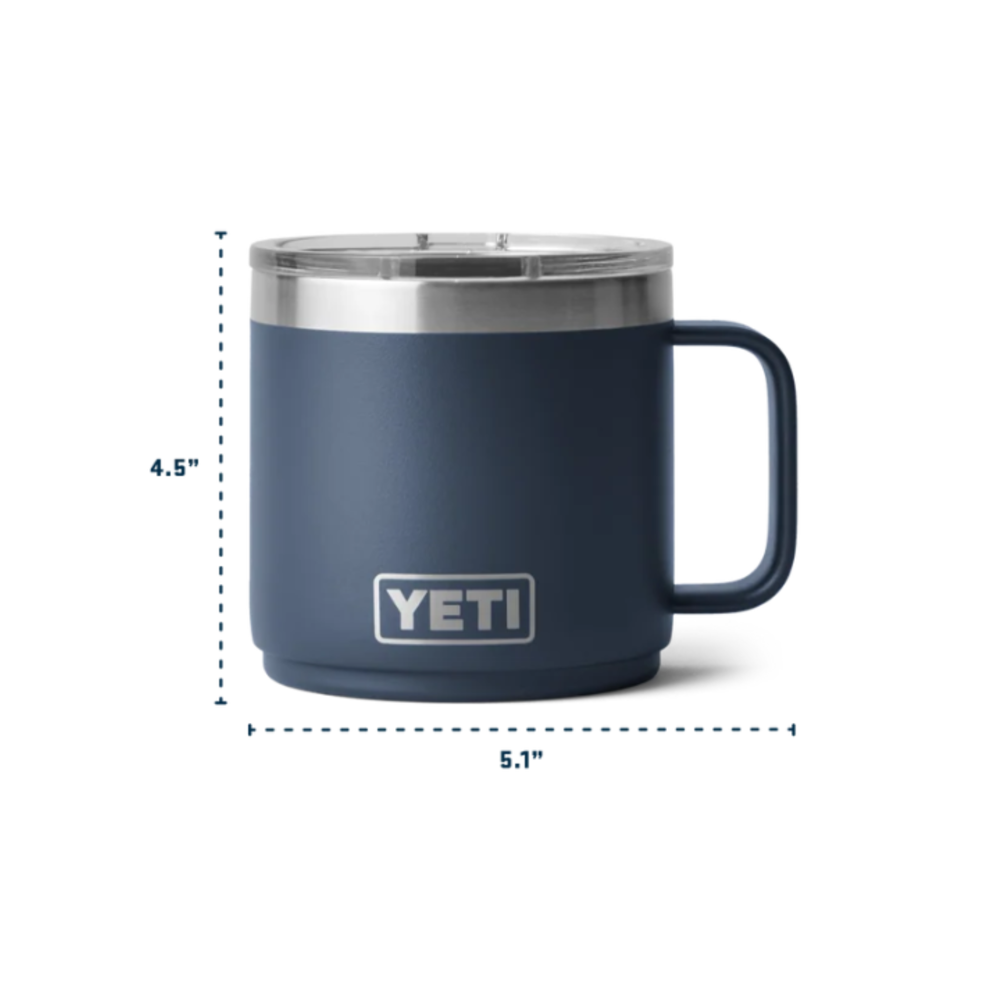 Yeti Rambler Insulated Stackable Mug Magslider Lid 14oz 414ml Yeti-RamblerMug-14oz Dimensions