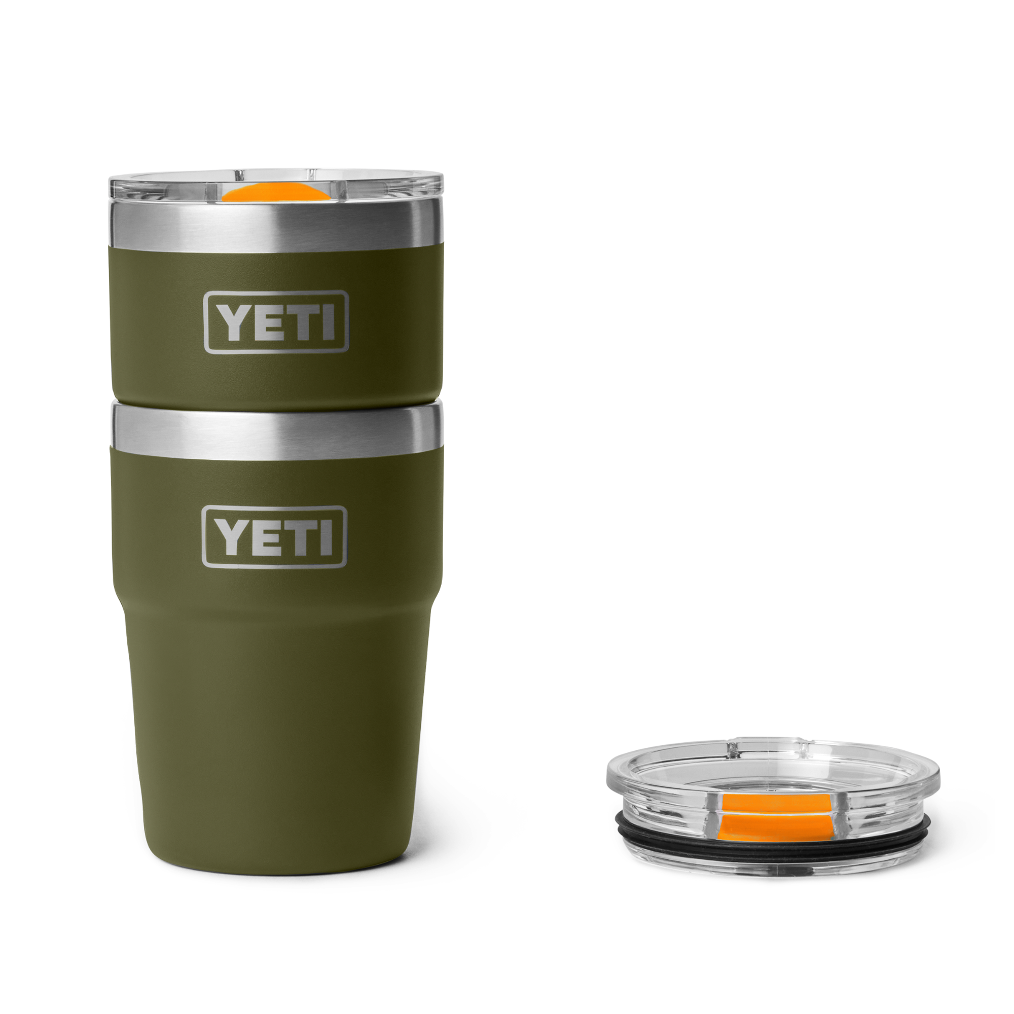 Yeti Rambler Stackable Cup with Magslider Lid 16oz 473ml Olive King Crab Orange 70000007125 Yeti-Stackable16ozCupMS