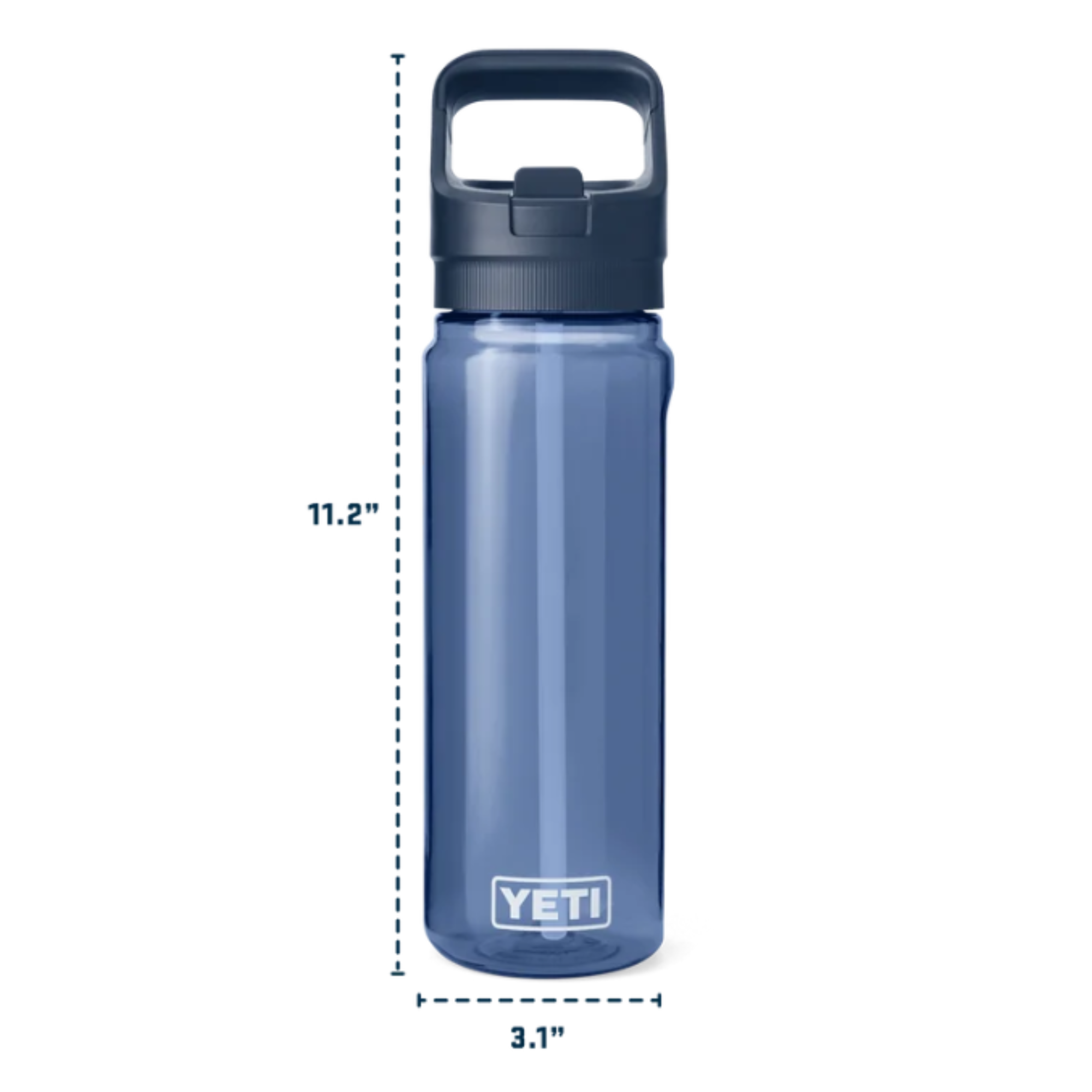 Yeti Yonder Tether Water Bottle with Colour Matched Straw Lid 25oz 750ml Yeti-YonderBottleStraw-25oz Dimensions