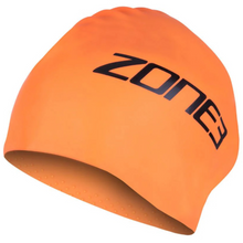 Load image into Gallery viewer, Zone 3 Extra Long Hair Silicone Swim Cap (Hi-Vis Orange)