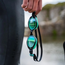 Load image into Gallery viewer, Zone 3 Kids Aquahero Polarised Swim Goggles (Green/Black)