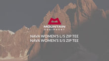 Load and play video in Gallery viewer, Mountain Equipment Women's Nava Long Sleeve Zip Technical Top (Vivid/Clematis)