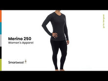Load and play video in Gallery viewer, Smartwool Women's Classic Thermal Merino 250 Long Sleeve 1/4 Zip Base Layer Top (Twilight Blue Heather)