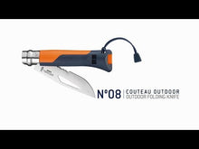 Load and play video in Gallery viewer, Opinel #8 Stainless Steel Outdoor Knife (Orange)