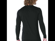 Load and play video in Gallery viewer, Smartwool Men's Classic All-Season Merino 150 Long Sleeve Base Layer Top (Black)