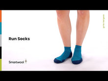 Load and play video in Gallery viewer, Smartwool Women's Run Targeted Cushion Merino Blend Ankle Socks (Black)