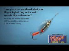 Load and play video in Gallery viewer, Mepps Aglia Long Spinning Metal Lure (4.5g/Size 1)(Rainbow Scale)