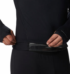 Columbia Men's Omni-Heat Midweight Stretch Long Sleeve Half Zip Baselayer Top (Black)