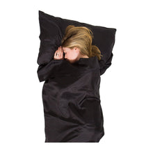 Load image into Gallery viewer, Lifeventure 100% Silk Ultimate Sleeping Bag Liner - Mummy Shape (Black)
