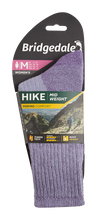 Load image into Gallery viewer, Bridgedale Women's Hike Midweight Merino Comfort Boot Length Socks (Violet)