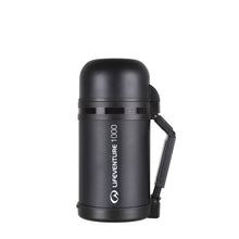Load image into Gallery viewer, Lifeventure TiV Widemouth Vacuum Food Flask (1000ml)(Black)