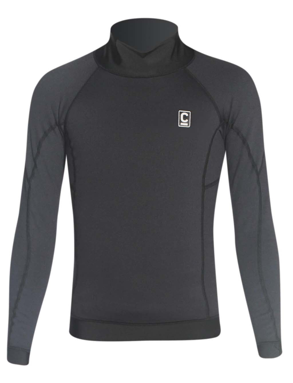 C-Skins Junior HDi Thermal Flatlock Long Sleeve Rash Vest (Black)
