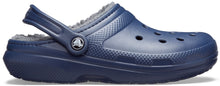 Load image into Gallery viewer, Crocs Unisex Classic Fuzz Lined Clog (Navy/Charcoal)
