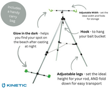 Load image into Gallery viewer, Kinetic Surf Rod Pod Telescopic Angling Tripod