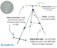 Load image into Gallery viewer, Kinetic Surf Rod Pod Telescopic Angling Tripod
